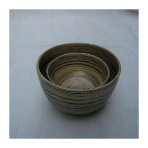 ชามสลัดทำจากไม้ไผ่งานแฮนด์เมดเป็นมิตรกับสิ่งแวดล้อมทนทานพร้อมพื้นผิวขัดเงาเรียบสำหรับขนมขบเคี้ยวโต๊ะอาหารหรือไอเดียของขวัญ - Product Image 1