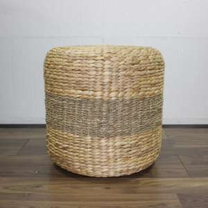 Comehome-Wholesale Mixed Colors Ottoman Water Hyacinth Pouf <b>Stool</b> Bohemian Home Decoration - Product Image 1