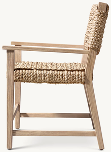 Wooden Armchair Dining <b>Chair</b> with Natural Woven RopeCord - Product Image 4