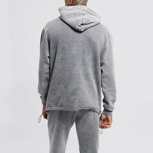 Conjunto de Ropa Deportiva para Hombre de Invierno con Logotipo Personalizado de Alta Calidad y Buen Precio, Sudadera con Capucha y Pantalones Deportivos Lavados al Ácido - Product Image 6