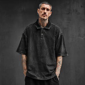 Camisa de Hombre de Línea Sólida Extragrande, con Hombros Caídos, Cuello Camisero Estampado, Transpirable, Antiarrugas, de Secado Rápido, Estilo Urbano - Product Image 6