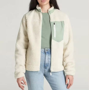 Vente en gros, offre spéciale, vêtements d'hiver, veste colorée en polaire à manches longues, veste personnalisée à fermeture éclair pour femmes respirante grande taille - Product Image 2