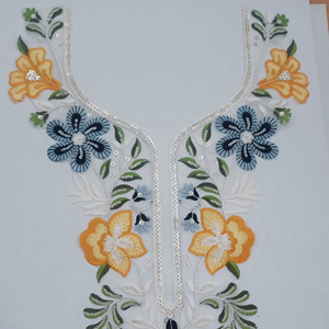 Appliques de collier de dentelle de broderie de luxe pour la décoration de vêtement diverses couleurs et conceptions - Product Image 1