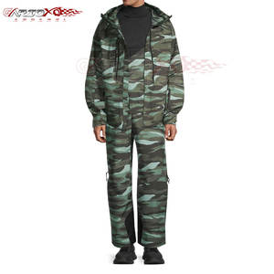 ชุดกันลมสีพื้นสำหรับผู้ชาย, ชุดกันลมมีฮู้ดปรับได้มีกระเป๋าซิปน้ำหนักเบาระบายอากาศสำหรับใช้งานกลางแจ้ง - Product Image 1