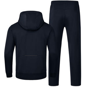 2025 hombres de algodón personalizado Logo Fitness Jogging chándal Streetwear Zip chándal con sudaderas con capucha invierno Casual chándal para hombre - Product Image 2