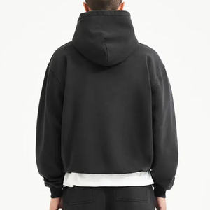 Sudaderas con capucha con cremallera de lana de algodón pesado para hombre, sudaderas de gran tamaño Boxy Fit, temporada de invierno, técnicas digitales lavadas a la piedra - Product Image 4