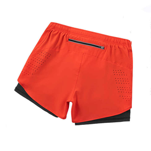 Pantalones cortos deportivos de secado rápido de verano de talla grande para hombre, pantalones de maratón de entrenamiento de tres puntos, estilo informal con patrón sólido informal - Product Image 4