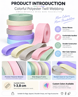 Sangle en sergé de polyester tissé de 10 mm, couleur personnalisée, durable, pour sac à bandoulière, sac travers, vêtements, accessoires de yoga et de fitness