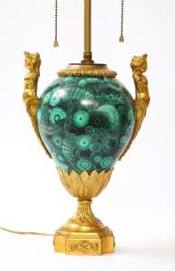 Lampe malachite avec matériau en pierre de laiton caractéristique amovible auto-adhésif écologique - Product Image 4