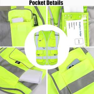 Chaleco de Seguridad de Alta Visibilidad, Chalecos Reflectantes de Construcción para Hombres y Mujeres con Bolsillos - Product Image 6