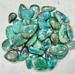 Chrysocolla Cabochon ธรรมชาติพลอยหลวมคริสโซโคลลาสีเขียวรูปร่างผสม - Product Image 5
