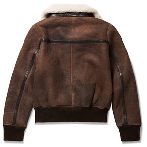 Blouson bombardier en cuir marron de qualité supérieure pour femmes à col montant avec fourrure personnalisé ODM approvisionnement en gros coton rembourrage pour l'hiver - Product Image 2