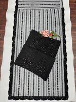 Sari moderne en coton épais avec fausse fourrure et tissu résille, multicolore, hiver, travail de sequins 5mm, évacuation de l'humidité, réversible, protection solaire