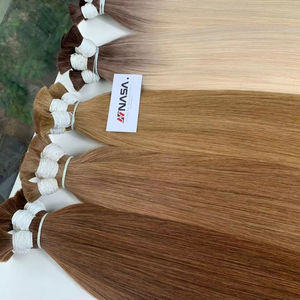 Extensions de cheveux humains vierges vietnamiens de qualité supérieure, toutes les couleurs tendance, 60 cm, en vrac, lisses, prix de gros d'usine - Product Image 1