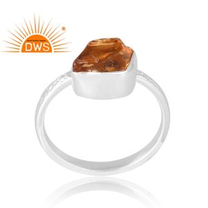 แหวนพลอยซิทรีนธรรมชาติทำจากเงินสเตอร์ลิง925เครื่องประดับออกแบบได้ตามต้องการของขวัญสำหรับผู้หญิงสำหรับผู้หญิง - Product Image 1