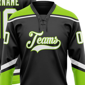 Vêtements de sport 100% personnalisés, maillots de hockey sur glace, vêtements à col en V, maillots de hockey sur glace pour hommes, légers, sublimés, respirants, OEM - Product Image 4