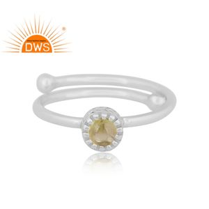 Latest Design Fine Sterling Silver Natural Peridot Gemstone <b>Adjustable</b> <b>Ring</b> Indian Jewelry Manufacturer - Product Image 3