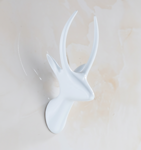 High Quality JIBH017 <b>Coat</b> Hook Deer <b>White</b> Wall Mounted Metal Robe Hook Home Bathroom Entryway Wall <b>Hanger</b> Wholesale - Product Image 2