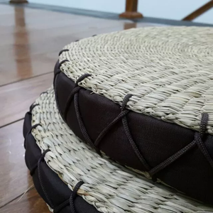 Coussin jonc de mer tissé à la main du Vietnam Tapis de sol en paille naturelle pour la méditation, salon de thé, balcon ou décoration rustique - Product Image 4