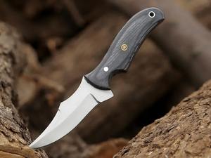 Cuchillo de caza de acero D2 hecho a mano con mango de madera Pakka y hermosa Funda de cuero personalizable compatible con OEM - Product Image 4