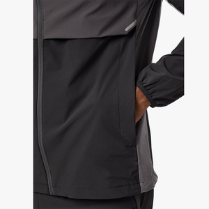 Veste coupe-vent pour homme avec logo personnalisé, tissu tissé imperméable, capuche réglable, fermeture éclair avant - Product Image 5