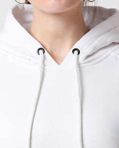 Sudadera con Capucha de Forro Polar Blanco para Mujer, Suave y Cálida, con Bolsillo Tipo Canguro, Opción de Logotipo Personalizado, Ropa Casual Cómoda para Otoño - Product Image 5