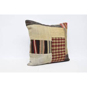 Cojín de lana Beige Kilim de 28x28 pulgadas, lujoso tejido con estampado Floral Vintage, antideslizante, ecológico, extraíble, lavable - Product Image 3