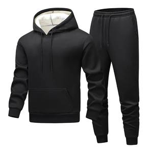 Otoño Invierno nueva moda impresa Casual Color sólido grueso cálido 100% traje de algodón para hombres Deportes regulares de gran tamaño alto - Product Image 1