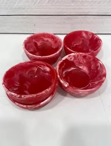 Cuenco de resina artístico hecho a mano con patrones de colores inspirados en el océano Cuenco decorativo único para un estilo interior elegante - Product Image 3