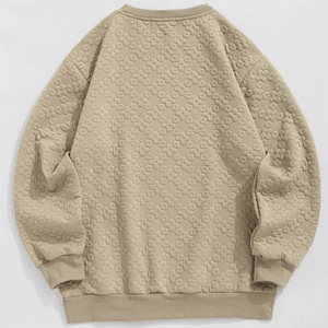 Sweat-shirt à col rond texturé Jacquard à motif floral pour hommes de haute qualité pour l'hiver - Product Image 3