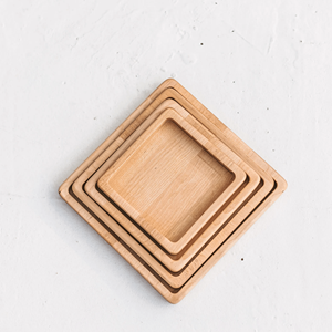 Producto superior, buena elección, bandeja cuadrada decorativa, bandejas de madera natural para servir comida, restaurante, hecho a mano de la fábrica de Vietnam - Product Image 2