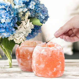 Meilleure vente de bougie au sel rose de l'Himalaya du Pakistan Style fleur sculptée Fabricant et prix de gros - Product Image 4