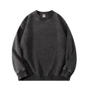 เสื้อสเวตเชิ้ตสไตล์วินเทจ ผ้าเฟรนช์เทอร์รี่ สตรีทแวร์ ล้างสีแบบแอซิด ดีไซน์ดิสเทรส ทรงโอเวอร์ไซส์ คอกลม - Product Image 1