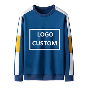 เสื้อสเวตเตอร์คอกลมแขนยาวสำหรับผู้ชาย, เสื้อกันหนาวผ้าฝ้ายโพลีเอสเตอร์ผ้าย้อมสีพื้นสำหรับฤดูหนาว - Product Image 5