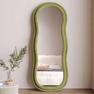 กระจกโค้งยาวเต็มตัวขนาดใหญ่ไม่สม่ำเสมอสไตล์ทันสมัยกระจกโค้งยาวขอบใหญ่ตกแต่งบ้านผนังกระจกพื้น - Product Image 6