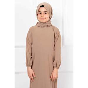Vestido de Oración Infantil con Hijab Chal Beige - Product Image 1