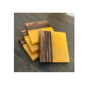 Sous-verres décoratifs en pierre de résine de bois pour la boisson thé café et sous-verres pour la forme carrée et au meilleur prix - Product Image 4
