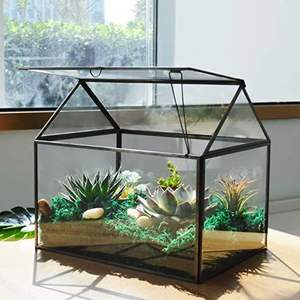 Beau terrarium en métal et en verre fait à la main pour la décoration de table de jardin de maison moderne affichage de plantes d'intérieur et d'extérieur - Product Image 4