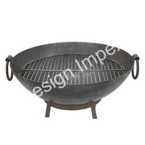 Brasero de Hierro Fundido Rústico con Soporte, Brasero de Jardín para Montar en el Suelo, Brasero Antiguo para Leña, Calefacción y Cocina al Aire Libre - Product Image 5