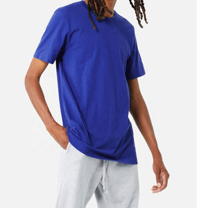 T-shirt à moitié blanc pour homme 100% coton tissu peigné ample col rond séchage rapide respirant personnalisable T-shirt de fitness décontracté - Product Image 6