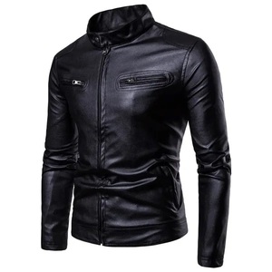 Best Price Custom Winter Men's Leather <b>Jacket</b> with Stand Collar Reversible & Windproof Made in Pakistan - Product Image 4