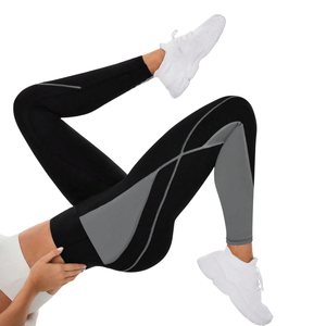 Leggings de yoga taille haute pour femmes, color block, avec poche pour téléphone, en tricot doux et extensible, pour la gym, la course et les activités sportives - Product Image 5