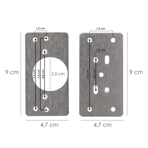 Piastre di Riparazione per Cerniere di Tazze 4.7x9 cm. 2 pezzi - Product Image 2