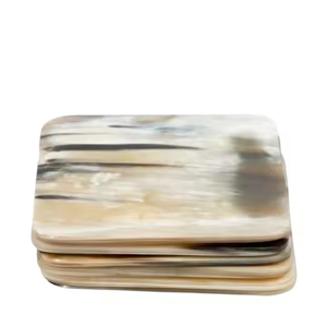 Sous-verre en corne de haute qualité, vaisselle artisanale moderne et sous-verre à motif à carreaux en corne - Product Image 6