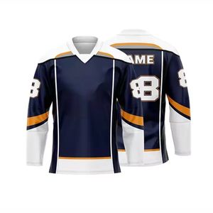 เสื้อเจอร์ซีย์ทีมฮ็อกกี้น้ำแข็งย้อนกลับปักตามสั่งสำหรับเยาวชน - Product Image 4