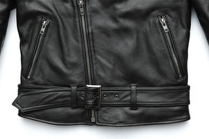 Veste en cuir de veau naturel pour homme, veste moto décontractée, manches épaisses pour l'hiver, taille plus, saison d'automne, fermeture éclair, peau de crocodile - Product Image 2