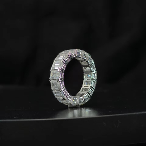 Labgrown diamant cvd Tennis Eternity Ring Jewelry D/VVS Emerald full band pour hommes et femmes - Product Image 1