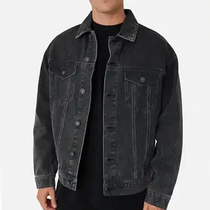 Veste en jean rétro pour homme en coupe ajustée avec un délavage acide vintage et des détails usés pour un style décontracté - Product Image 5