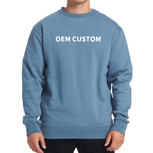 Sudadera básica de lana de gran tamaño de alta calidad, ropa de calle Unisex, sudadera de cuello redondo en blanco, sudadera de mezcla de algodón personalizada para hombre - Product Image 1