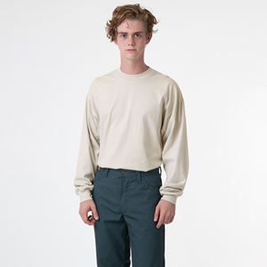 เสื้อยืดผ้าฝ้ายหนาพิมพ์ลายโลโก้แบบกำหนดเองเสื้อยืดเสื้อยืดสีย้อมคอตั้งทรงสูงขนาดใหญ่ - Product Image 5